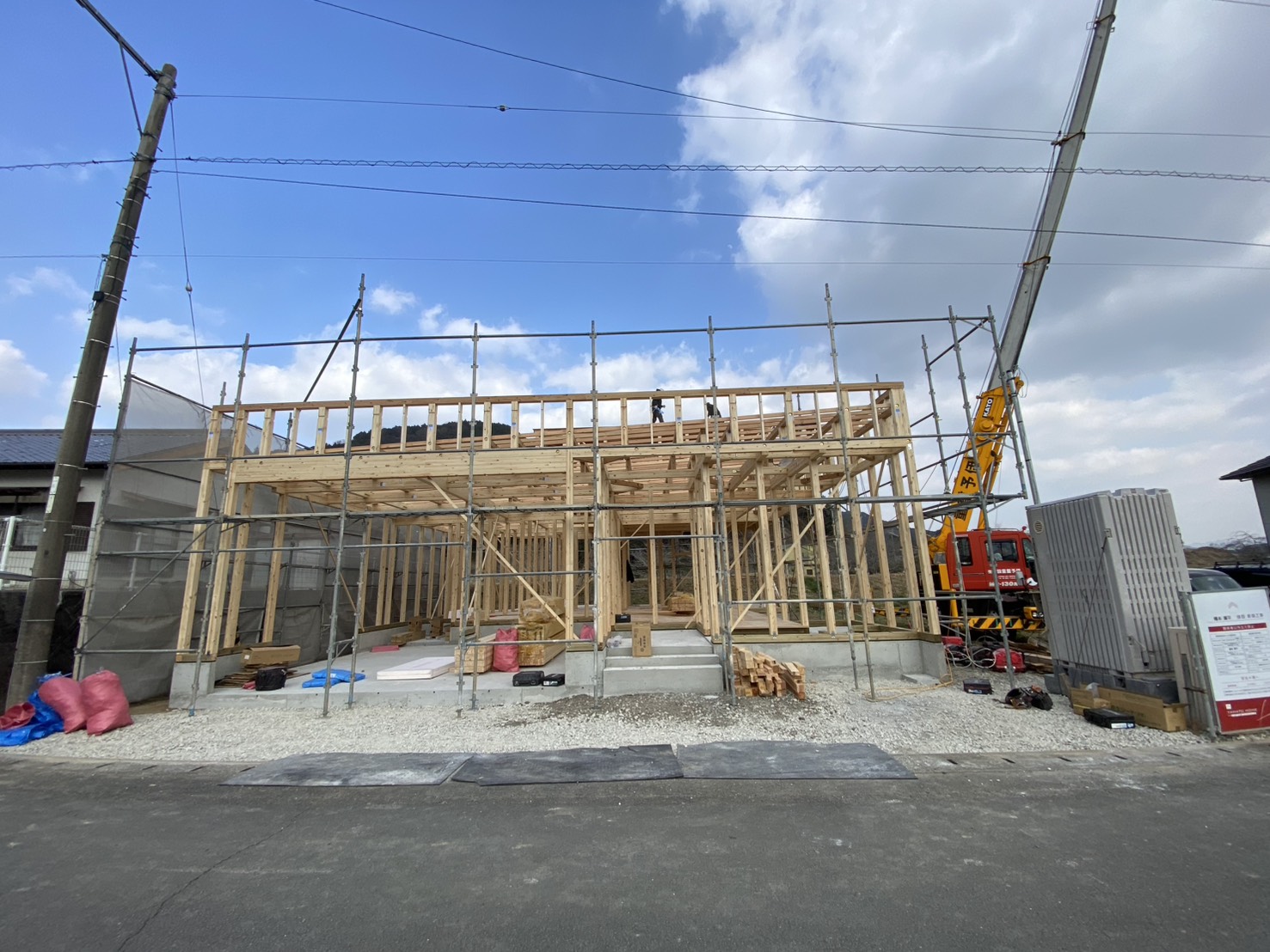 画像：上棟しました！お天気にも恵まれ良かったですね♪by竹田（1/27）